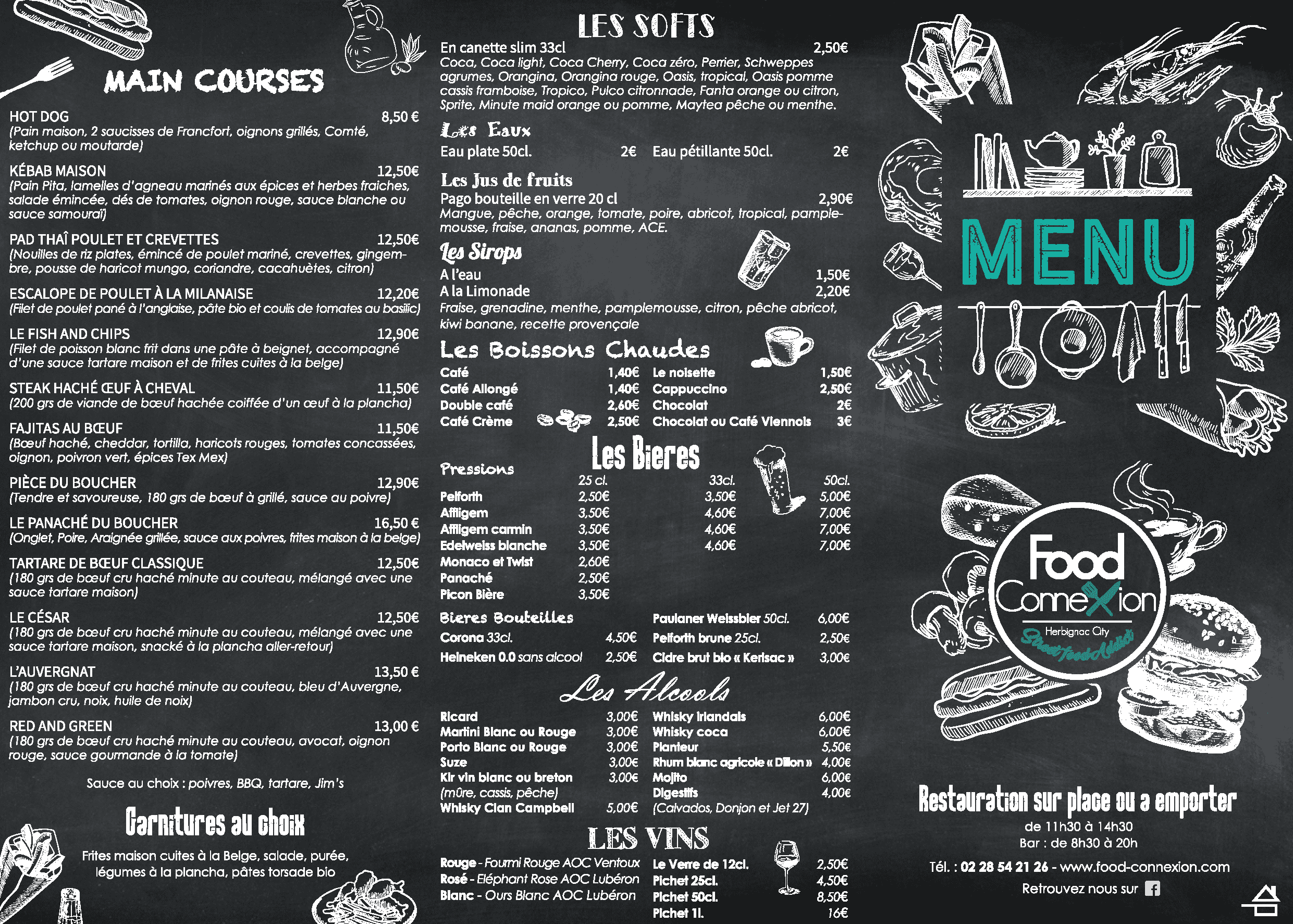 Food connexion Carte - Restaurant, Burgers, Salades